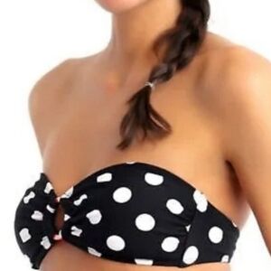 CALIFORNIA Waves Dot-Print Ring-Trim Bandeau Bi Blackwhitedot S